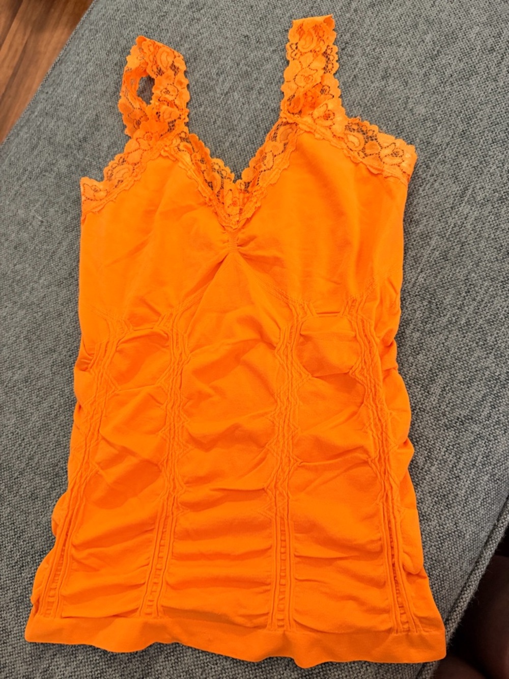 F&F Bright Orange Lace-Trim Camisole